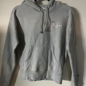 Champion light gray reverse weave hoodie